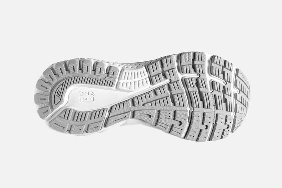 Brooks Running Shoes Womens White/Grey - Adrenaline GTS 21 Road - 3071-TANOP